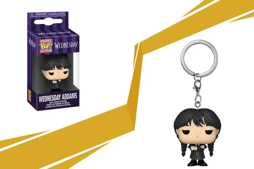 Wednesday Addams with Black Coat POP Keyring