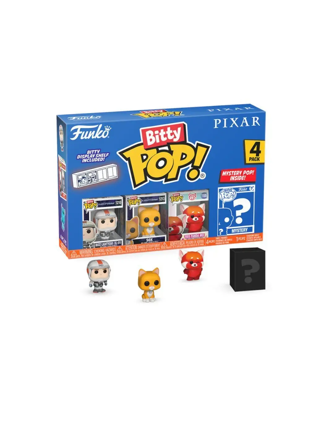Funko Bitty Pop 4-Pack Disney Pixar – Buzz Lightyear Xl-01, Sox, Red Panda Mei, Mystery