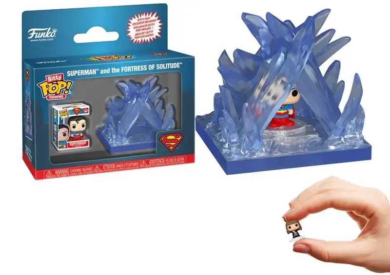 Funko Bitty Pop Towns Dc Superman - Superman And The Fortress Of Solitude