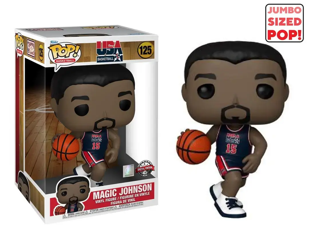 Funko Pop Jumbo: Usa Basketball - Magic Johnson 1992 Team Usa Navy Uni Special Edition No:125 10''